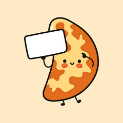 Cute funny Brazilian nut with poster. Vector hand drawn cartoon kawaii character illustration icon. Brazilian nut think concept