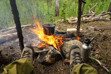 pot on fire first person view