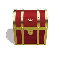 黄金に輝くリアルな宝箱 右 コイン