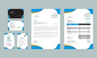 Corporate Identity Set. Stationery Template Design Kit. Branding Template Editable Brand Identity pack with abstract background for Business Company and Finance