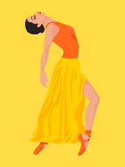 Charming ballerina in dress
