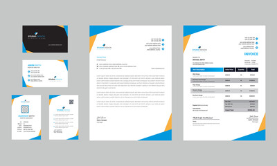 Corporate Identity Set. Stationery Template Design Kit. Branding Template Editable Brand Identity pack with abstract background for Business Company and Finance