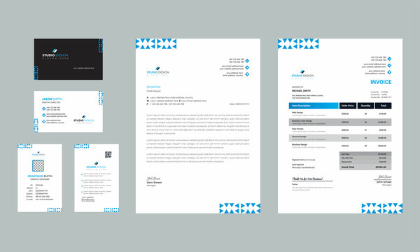 Corporate Identity Set. Stationery Template Design Kit. Branding Template Editable Brand Identity pack with abstract background for Business Company and Finance