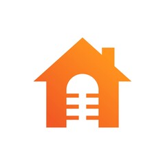 Podcast House Studio Logo combination of Microphone and Home Icon