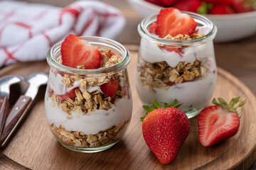 Granola Parfait With Strawberry Yogurt
