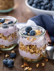 Granola Parfait With Blueberry Yogurt