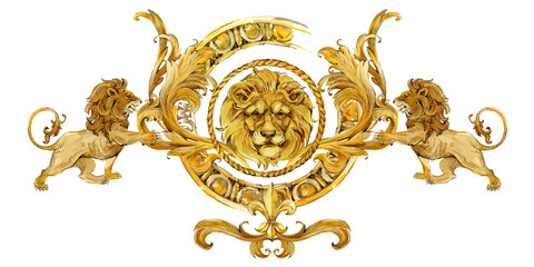 gold vintage golden baroque luxury illustration. 