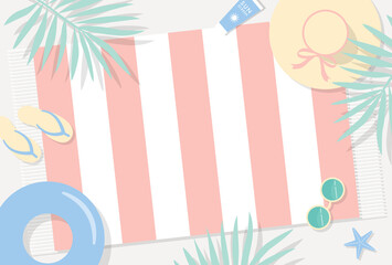 summer vector background with beach illustrations for banners, cards, flyers, social media wallpapers, etc. © mar_mite_