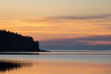 Beautiful sunrise on the lake