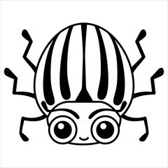 Coloring Insect for children coloring book. Funny Colorado potato beetle in a cartoon style