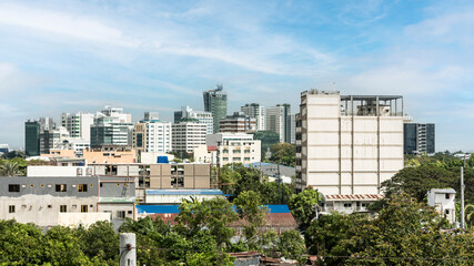 Metro Manila, Philippines - The Madrigal Business Park skyline, as seen from TS Cruz Las Pinas.