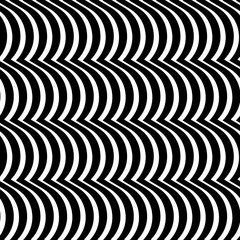 Wavy lines seamless pattern. Angled jagged stripes ornament. Linear waves motif. Curves print. Striped background. Tilted broken line shapes wallpaper. Slanted zigzag stripe figures. Vector artwork