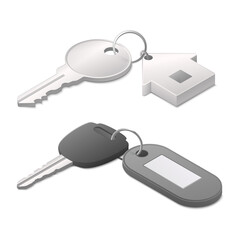 House key set. Colored vector Isometric illustration. 3d image. Isolated on white background.
