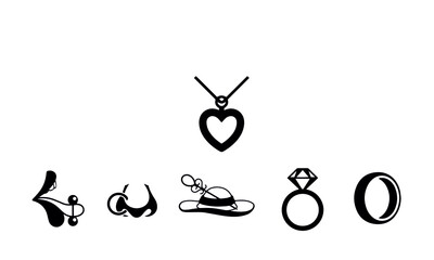 Jewellery Icons Set vector design 