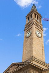 Fototapeta na wymiar オーストラリア　ブリスベンのシティー・ホールの時計塔