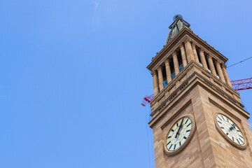 Fototapeta na wymiar オーストラリア　ブリスベンのシティー・ホールの時計塔