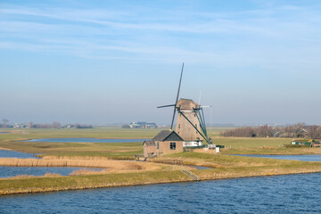 Windmill Het Noorden, Texel , Noord-Holland province, The Netherlands - obrazy, fototapety, plakaty