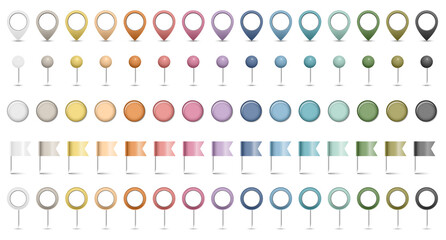 15 Gerade Nadeln Fahnen Runde Pins Und Magnete Set Retrofarben