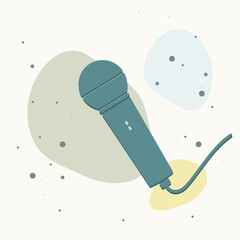 Vector image of microphone on multicolored background