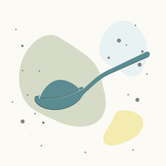 Vector spoon icon on multicolored background.