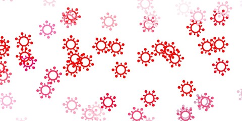 Light red vector texture with disease symbols.