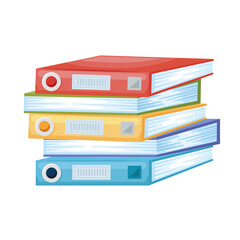 pile of colored binders