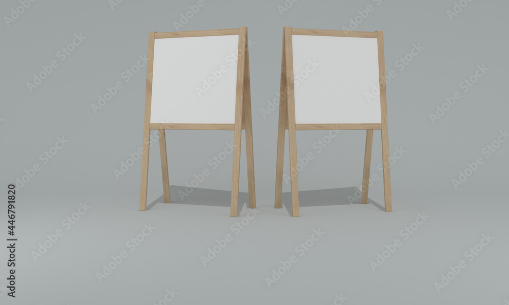 Poster 3d rendering of two advertising boards empty frames for your images or text