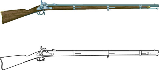 antique black powder musket gun