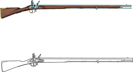 antique black powder musket gun