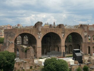 Fototapeta na wymiar Roman Romanum and Palatine Hill Roma Italy