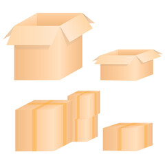 open and closed empty box in 3d view