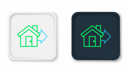 Line Sale house icon isolated on white background. Buy house concept. Home loan concept, rent, buying a property. Colorful outline concept. Vector