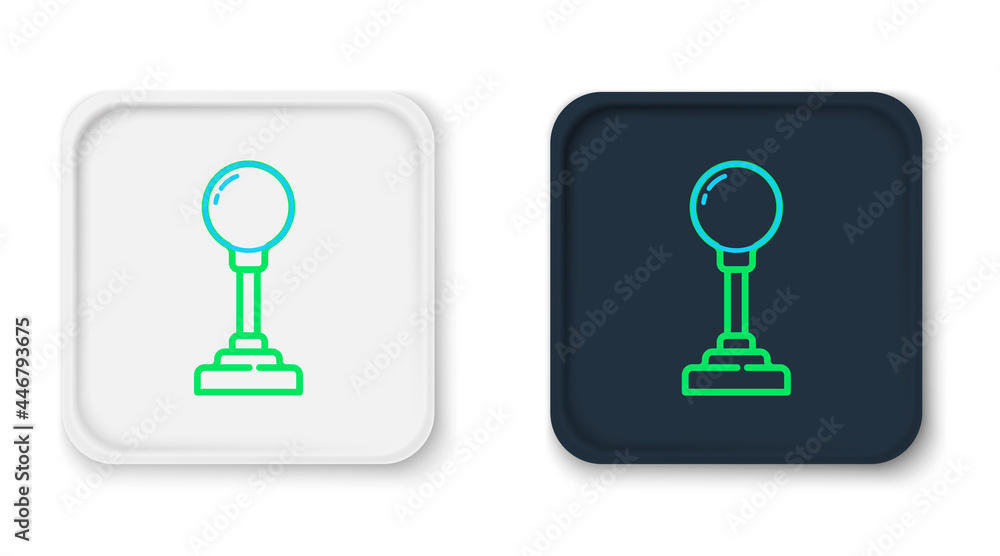 Poster line joystick for arcade machine icon isolated on white background. joystick gamepad. colorful outli