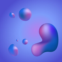 Liquid texture for background with blue and pink color gradient.