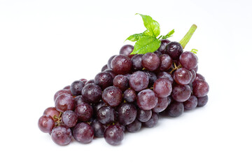 red grapes isolated on white
