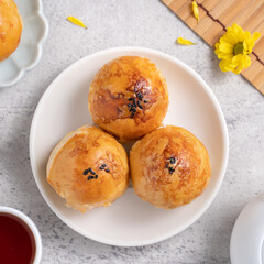 Moon cake yolk pastry for Mid-Autumn Festival holiday.