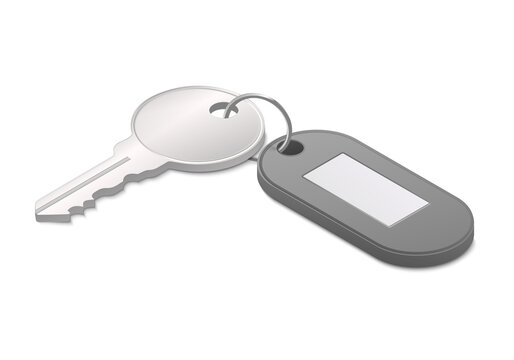 House key. Colored Isometric illustration. 3d image. Isolated on white background.