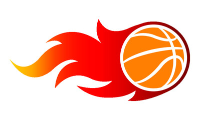 Blazing basketball ball with fire flame vector graphic. Ideal for stickers, decals, sport logo design and any kind of decoration.