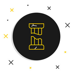 Line Broken ancient column icon isolated on white background. Colorful outline concept. Vector