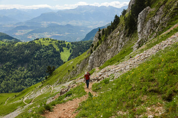 hiking landscape in the vercors moutains of france