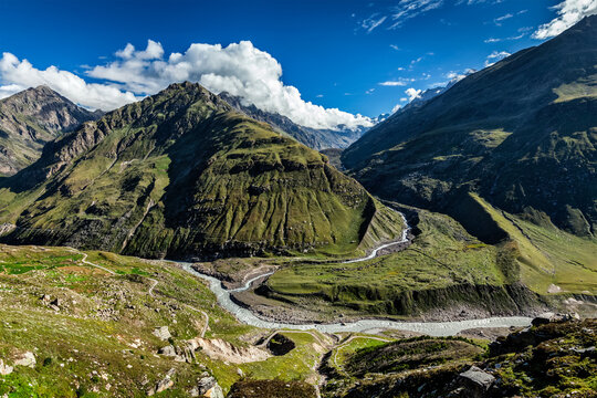 Lahaul valley in Himalayas. Himachal Pradesh, India