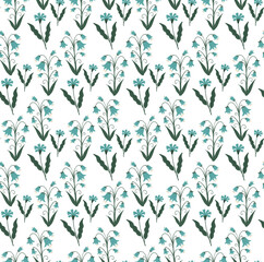 Vintage flowers seamless pattern, trendy print. Floral repeating texture, background. Vector illustration