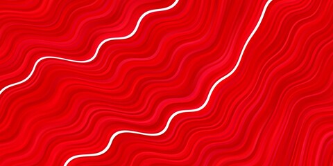 Light Red vector pattern with curved lines.