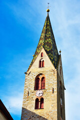 Fototapeta premium parish church of santo stefano in villandro south tyrol italy