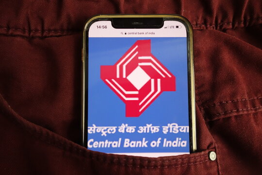 KONSKIE, POLAND - July 22, 2021: Central Bank of India CBI logo on mobile phone
