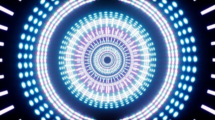 Glowing Neon Multi Shape Circle Light Background