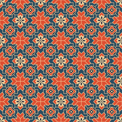 Seamless pattern with tiles. Swatch included. Classic Japanese style. 