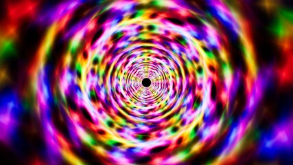 Dark Rainbow Colored Tunnel Background