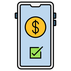 NFC or Mobile Pay Vector color Icon Design, Retail Shop Equipment Symbol, Supermarket fixtures Sign, Grocery Store Supplies Stock illustration, Touchless Payment Concept