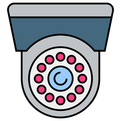 Night Vision Security Cam Vector color Icon Design, Retail Shop Equipment Symbol, Supermarket fixtures Sign, Grocery Store Supplies Stock illustration, CCTV Camera Concept